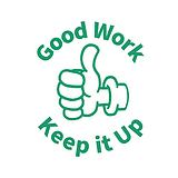 Good Work Keep It Up Thumbs Up Stamper - Green - 25mm