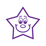 Smiley Star Stamper - Purple Ink (20mm) Brainwaves