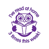 I've Read at Home 3 Times This Week Stamper - Purple - 25mm