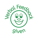 Verbal Feedback Given Smiley Stamper - Green - 25mm