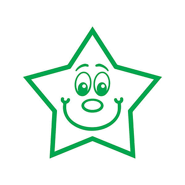 Smiley Star Stamper - Green (25mm)
