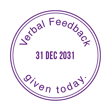 Verbal Feedback Given Today Adjustable Date Stamper - Purple Ink (38mm)