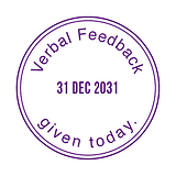 Verbal Feedback Given Today Adjustable Date Stamper - Purple - 38mm