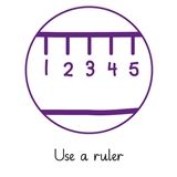 Pedagogs 'Use a Ruler' Stamper - Purple Ink (25mm)