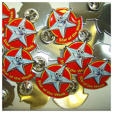 10 Enamel Star of the Week Badges - 30mm