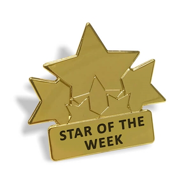 Star Of The Week Metal Badge | Gold | Butterfly Fastening