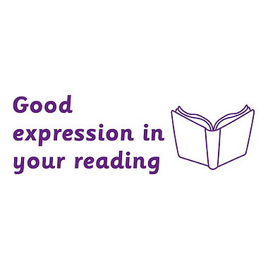 Good Expression in Your Reading Stamper - Purple Ink (38mm x 15mm)