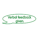 Verbal Feedback Given Stamper - Green Ink (38mm x 15mm)