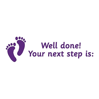 Your Next Step is Stamper - Purple Ink (38mm x 15mm)
