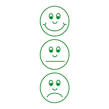 Smiley Face Expressions - Green Ink (38mm x 15mm)