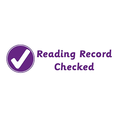 Reading Record Checked Stamper - Purple Ink (38mm x 15mm)