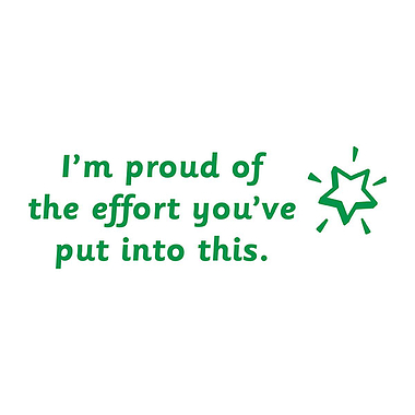 'I'm Proud of the Effort You've Put into This' Stamper - Green Ink (38mm x 15mm)