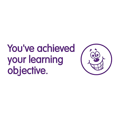 You've Achieved Your Learning Objective Stamper - Purple Ink (38 x 15mm)