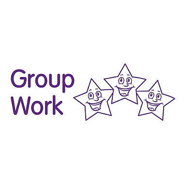 Group Work Stamper (Stars) - Purple Ink (38mm x 15mm)