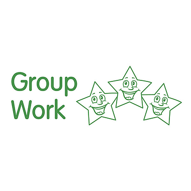 Group Work Stamper (Stars) - Green Ink (38mm x 15mm)