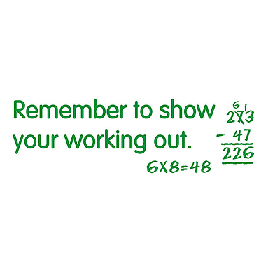 Remember to Show Your Working Out Stamper - Green Ink (38mm x 15mm)