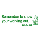 Remember To Show Your Working Out Stamper - Green - 38 x 15mm