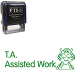 T.A. Assisted Work Stamper - Green Ink (38mm x 15mm)