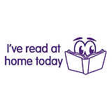 "I've read at home today" Stamper - Purple ink (38mm x 15mm)