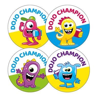 20 Dojo Champion Stickers - 32mm