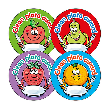 Clean Plate Award Stickers (20 Stickers - 32mm) Brainwaves