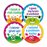 Growth Mindset Brain Stickers (32mm - 20 Stickers)