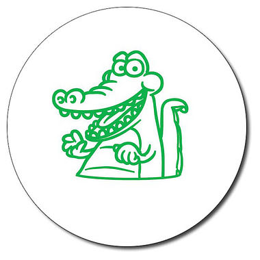 Personalised Crocodile Stamper - Green Ink (25mm)