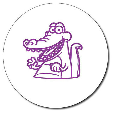 Personalised Crocodile Stamper - Purple Ink (25mm)
