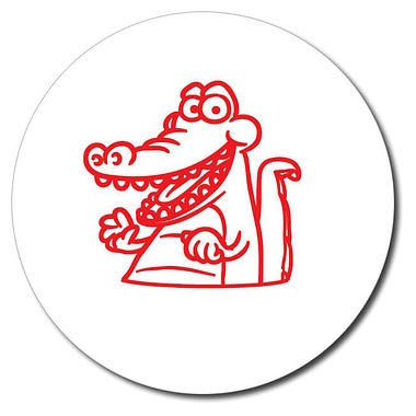 Personalised Crocodile Stamper - Red Ink (25mm)