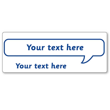 Personalised Speech Bubble Stamper - Blue Ink (59mm x 21mm)