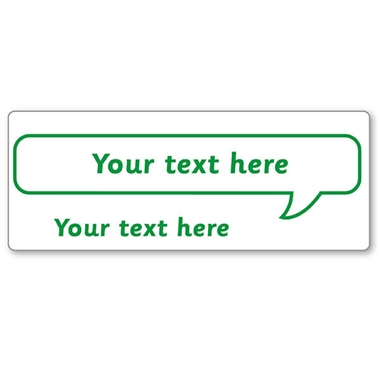 Personalised Speech Bubble Stamper - Green - 59 x 21mm