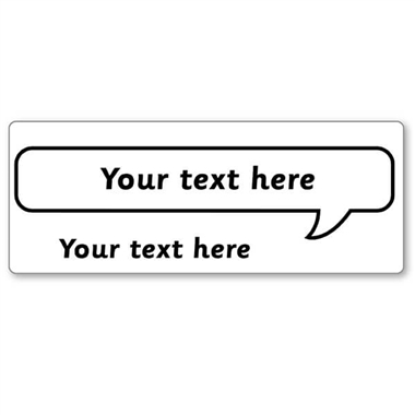 Personalised Speech Bubble Stamper - Black Ink (59mm x 21mm)