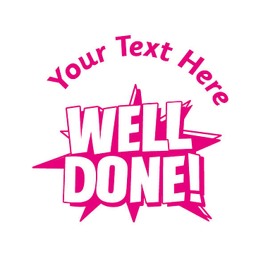 Personalised Well Done Stamper - Pink - 25mm