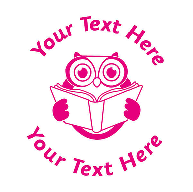 Personalised Reading Owl Stamper - Pink - 25mm