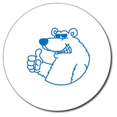 Personalised Polar Bear Stamper - Blue Ink (25mm)