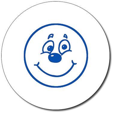 Personalised Smiley Face Stamper - Blue Ink (25mm)