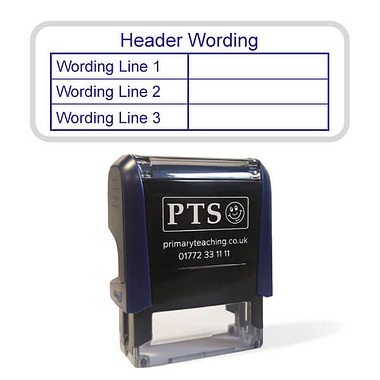 Personalised Table Stamper - Blue Ink (59mm x 21mm)