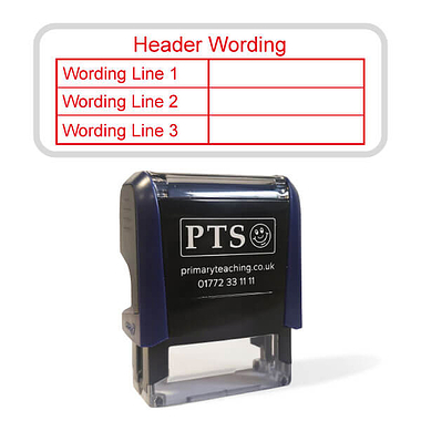 Personalised Table Stamper - Red Ink (59mm x 21mm)