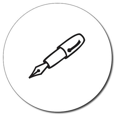 Personalised Fountain Pen Stamper - Black Ink (25mm)