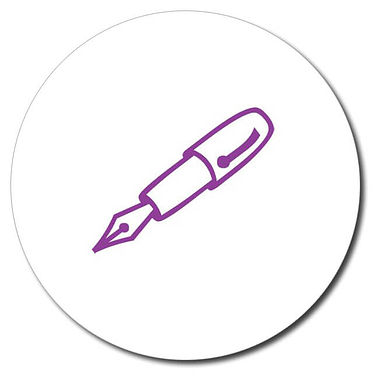Personalised Fountain Pen Stamper - Purple Ink (25mm)