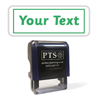 Personalised Text Box Stamper - Green Ink (38mm x 15mm)