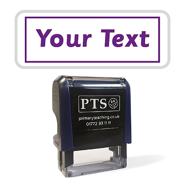 Personalised Text Box Stamper - Purple Ink (38mm x 15mm)