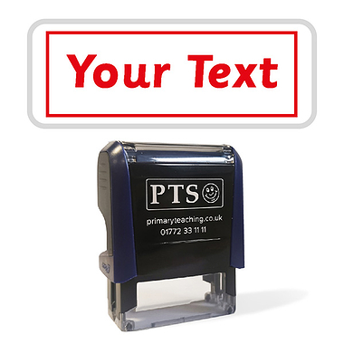 Personalised Text Box Stamper - Red Ink (38mm x 15mm)