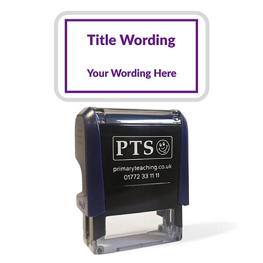 Personalised Text Box Stamper - Purple Ink (42mm x 22mm)