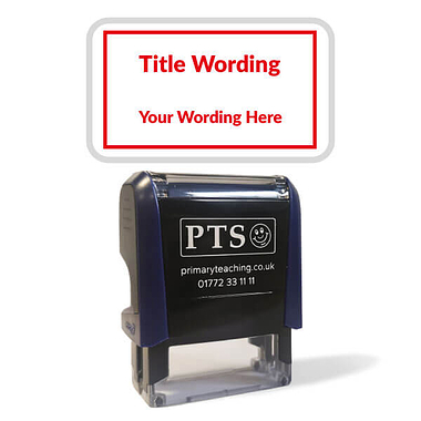 Personalised Text Box Stamper - Red Ink (42mm x 22mm)