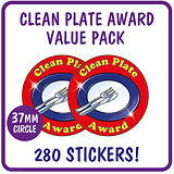 Clean Plate Award Stickers Value Pack (280 Stickers - 37mm)