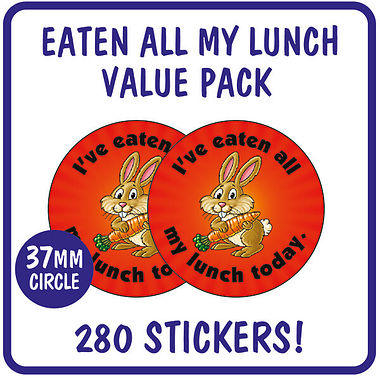 I've Eaten All My Lunch Today Stickers Value Pack (280 Stickers - 37mm)