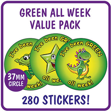 I've Been GREEN All Week Stickers Value Pack (280 Stickers - 37mm)