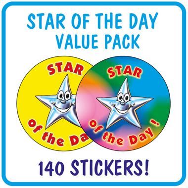140 Star of the Day Stickers - 37mm