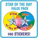 140 Star of the Day Stickers - 37mm
